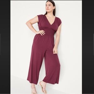 Waist Defined Shirred Jumpsuit